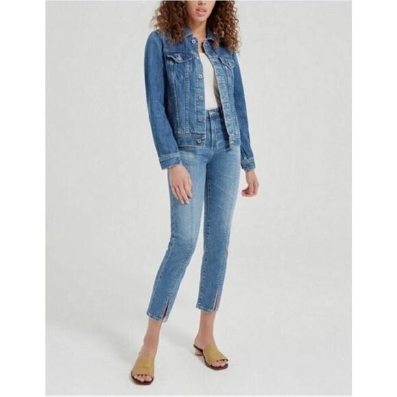 AG Adriano Goldschmied Jeans 27 The Isabelle High Rise Straight Crop Split Hem - Picture 2 of 14